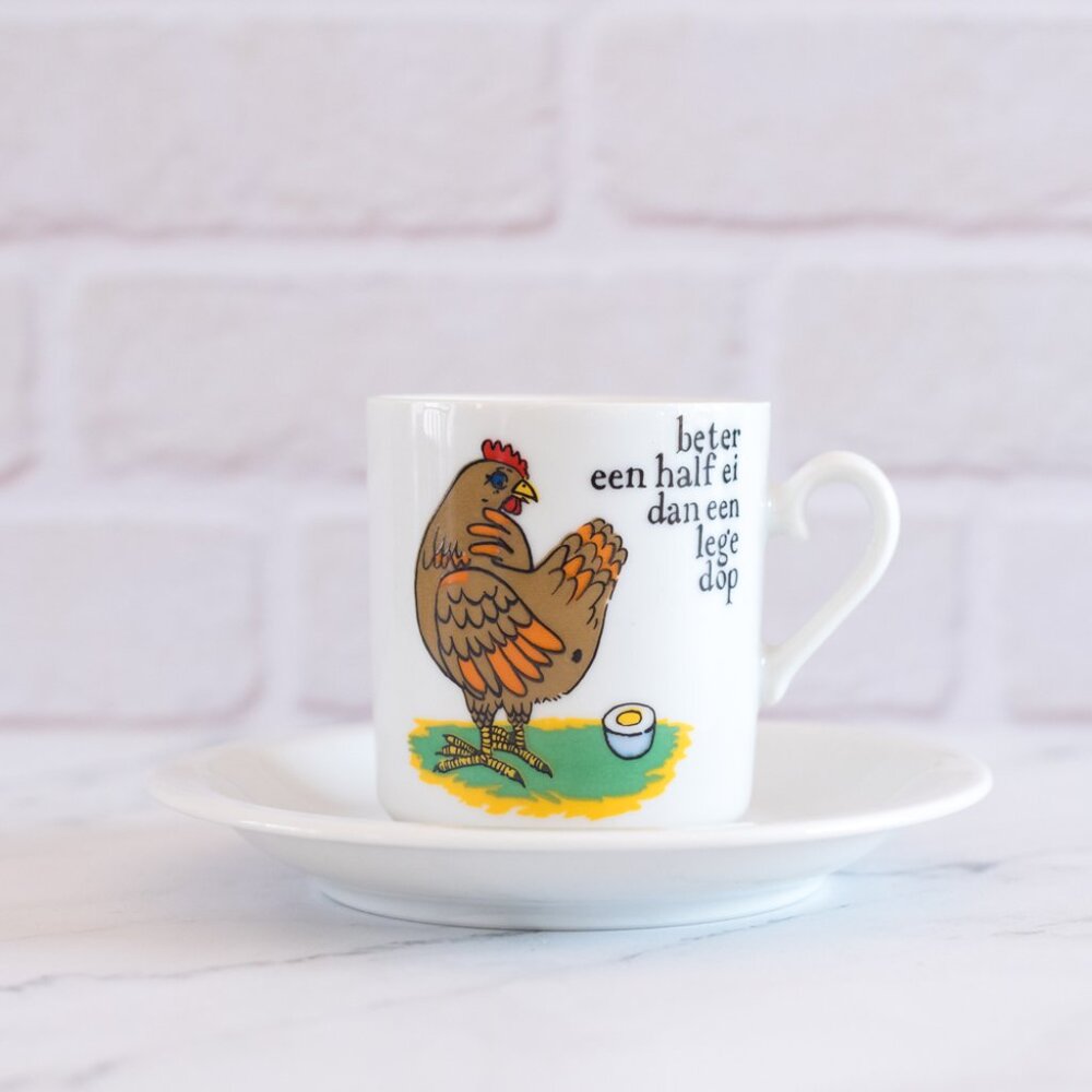 Vintage Dutch Espresso Mug | Kronester | Beter een half ei dan een lege dop